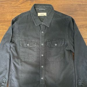 Buck Mason Two Pocket Brushed Flannel Shirt in Navy, Medium